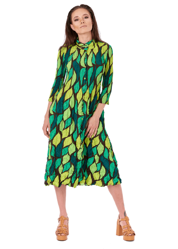 COLLAR Plissee Kleid LEOPARD