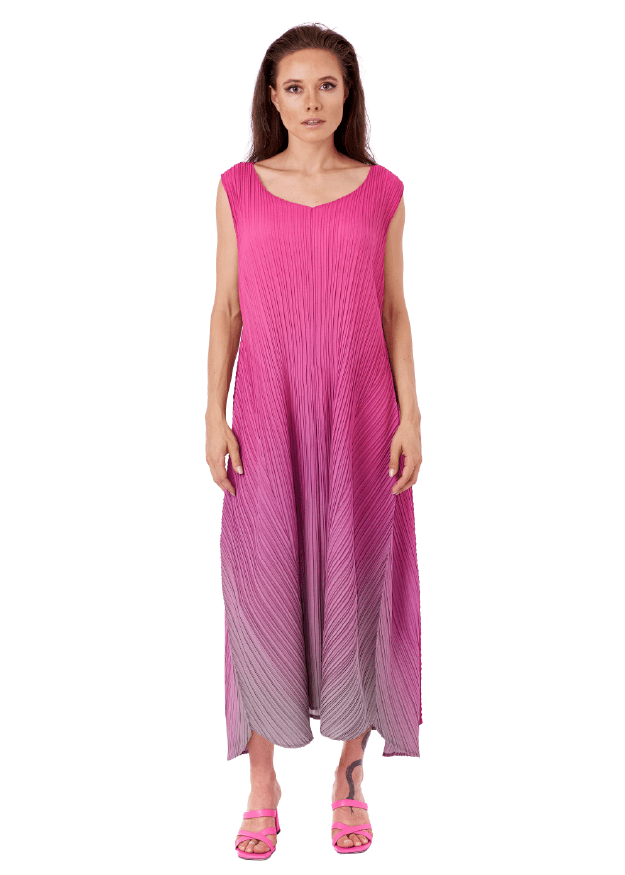 FUCHSIA OMBRE Kleid & Mantel Set