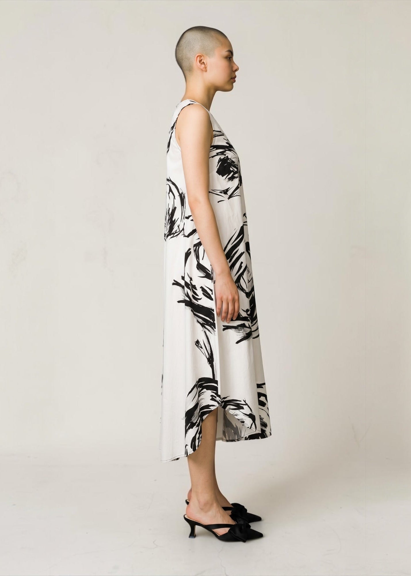 KAMUFLAGE Kleid hellbeige/schwarz Print