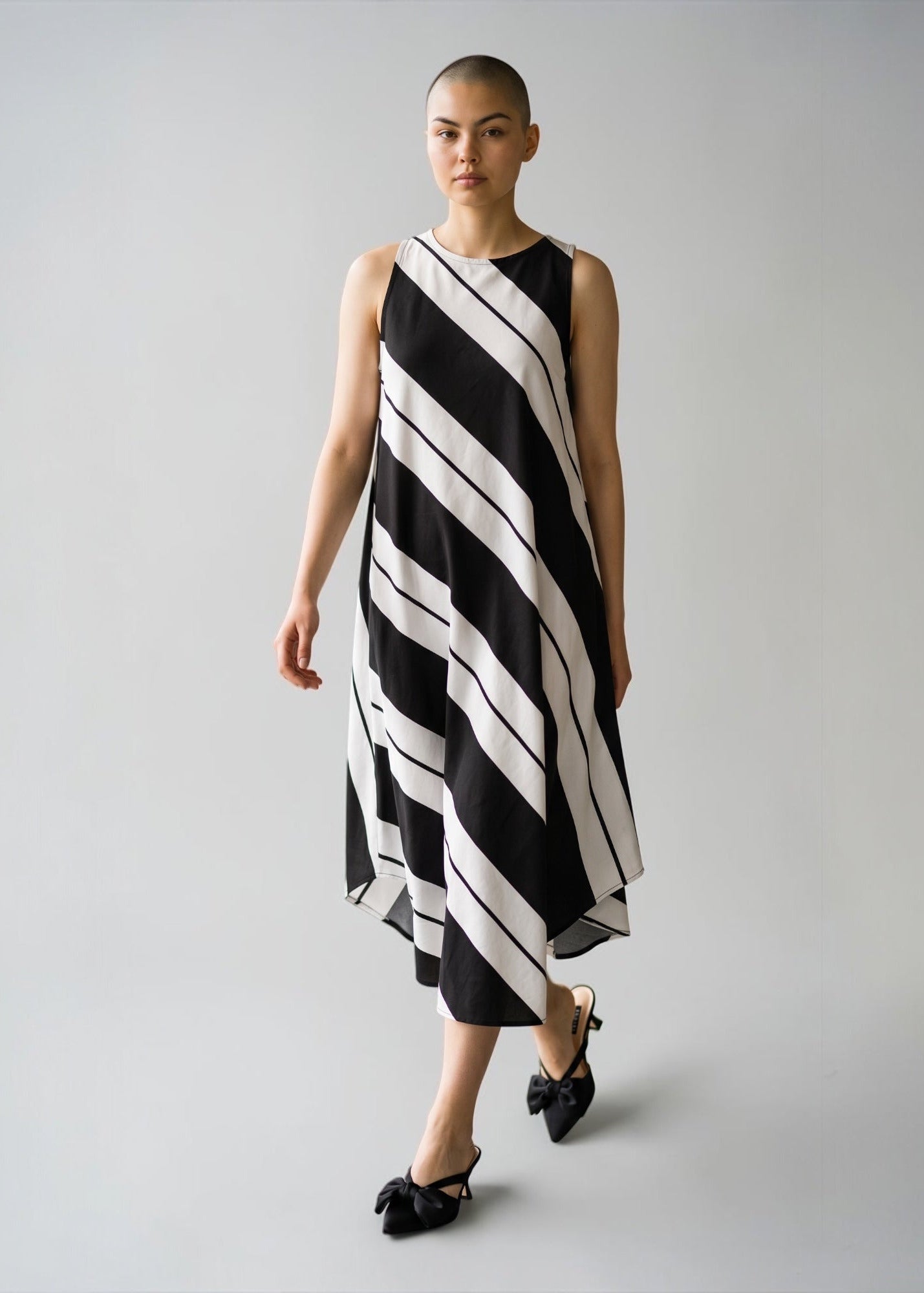 KAMUFLAGE Kleid schwarz/weiß Streifen