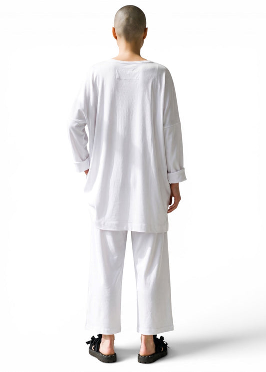 ELLI - One Size Big Shirt White "Black Print"