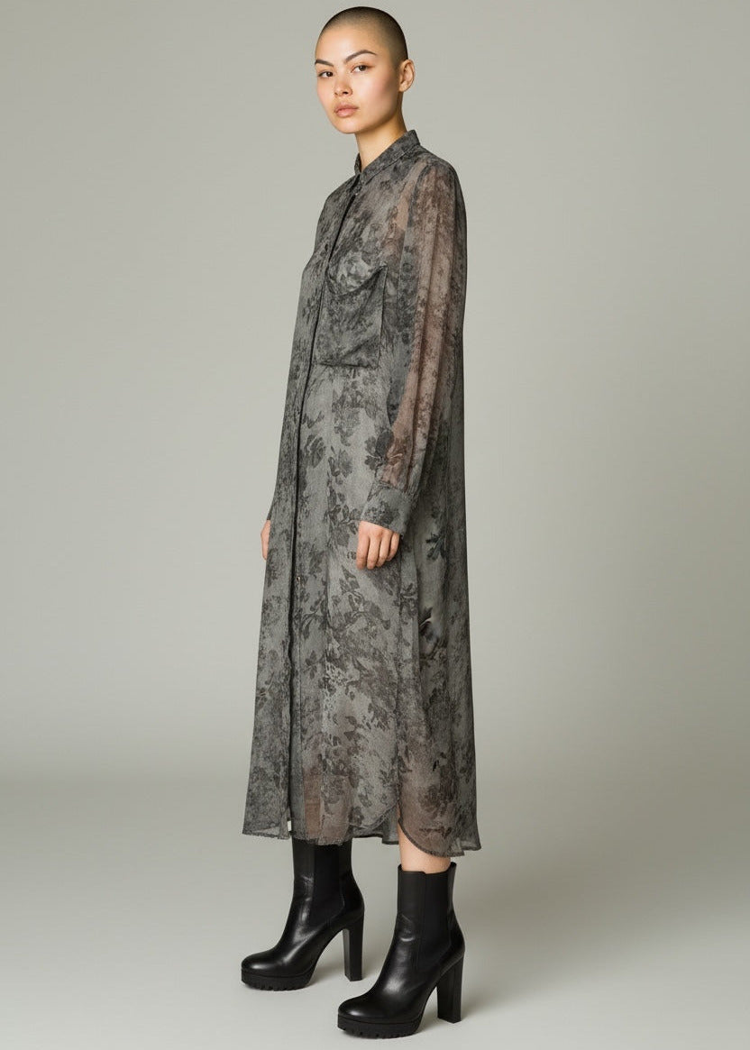 SanctaMuerte Blusen Kleid Emerald-Grün Translucent