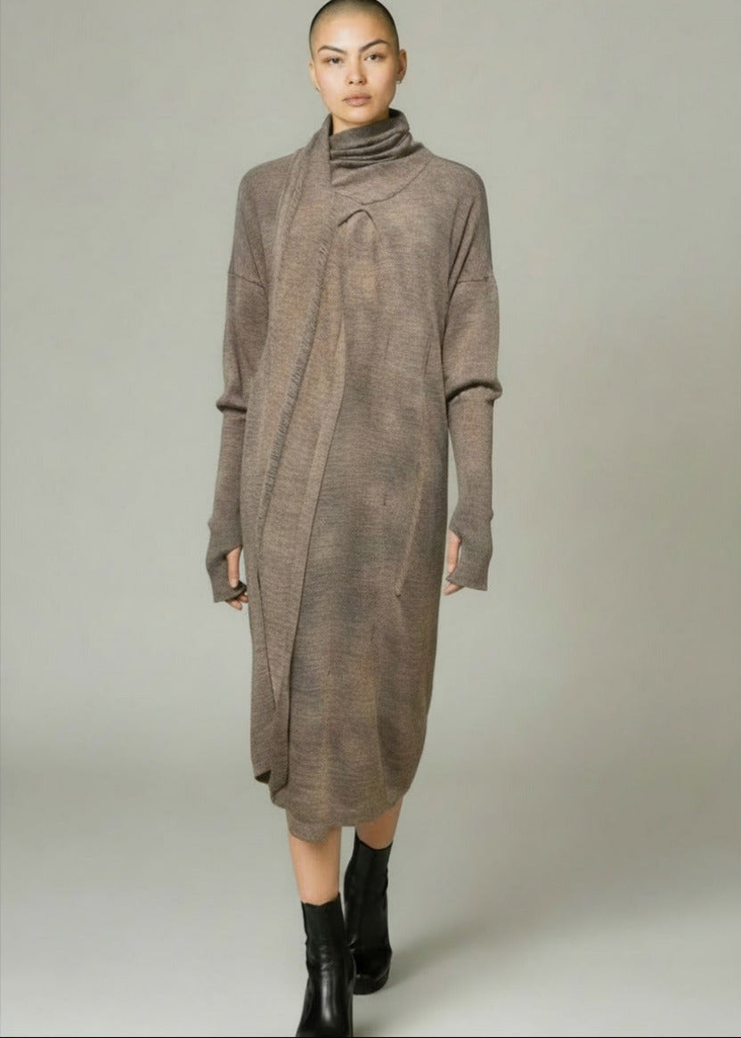 SanctaMuerte - Strickleid - Farbe: schlamm/meliert