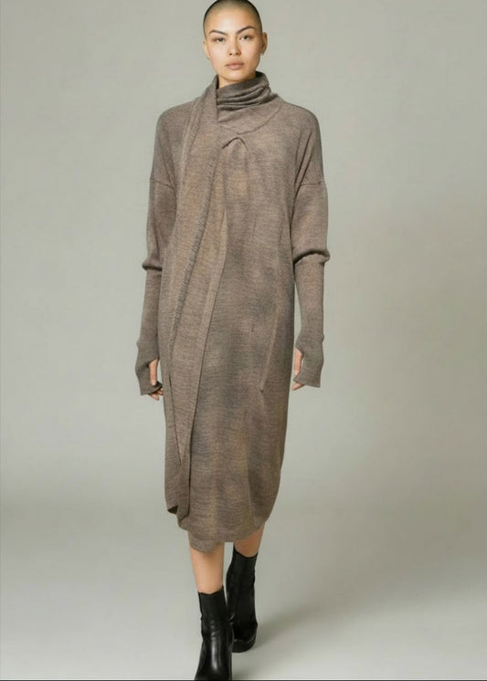 SanctaMuerte - Strickleid - Farbe: schlamm/meliert