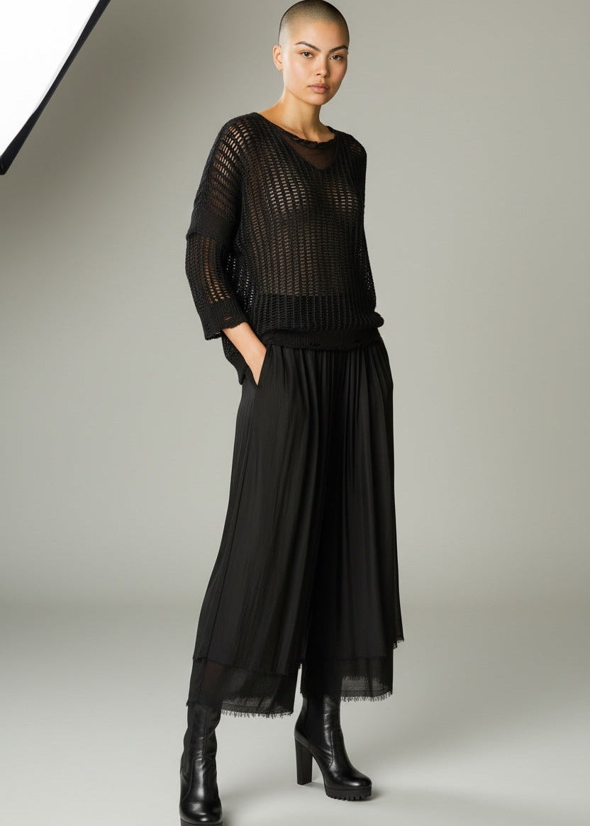 sanctamuerte - Netz Pullover schwarz