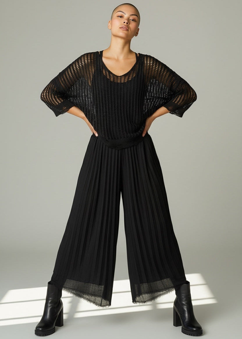 sanctamuerte - Netz Pullover schwarz