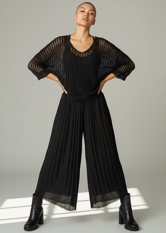 sanctamuerte - Netz Pullover schwarz