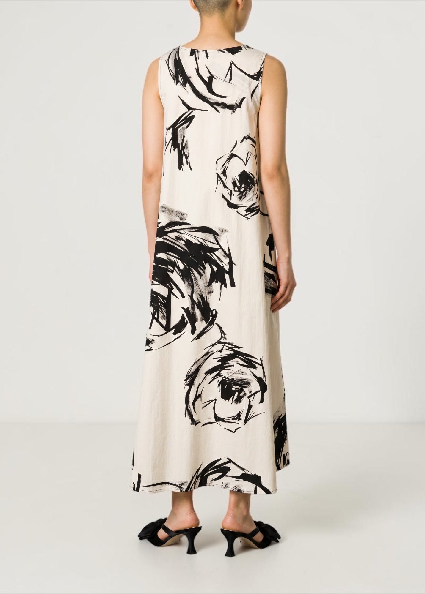 KAMUFLAGE Kleid hellbeige/schwarz Print