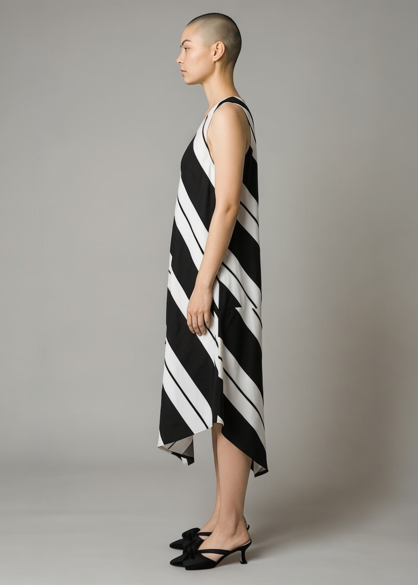KAMUFLAGE Kleid schwarz/weiß Streifen