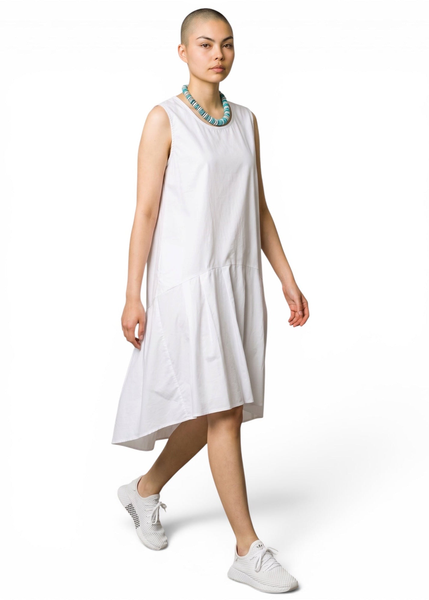 KAMUFLAGE - Sommer Kleid Weiß "Faltenrock"