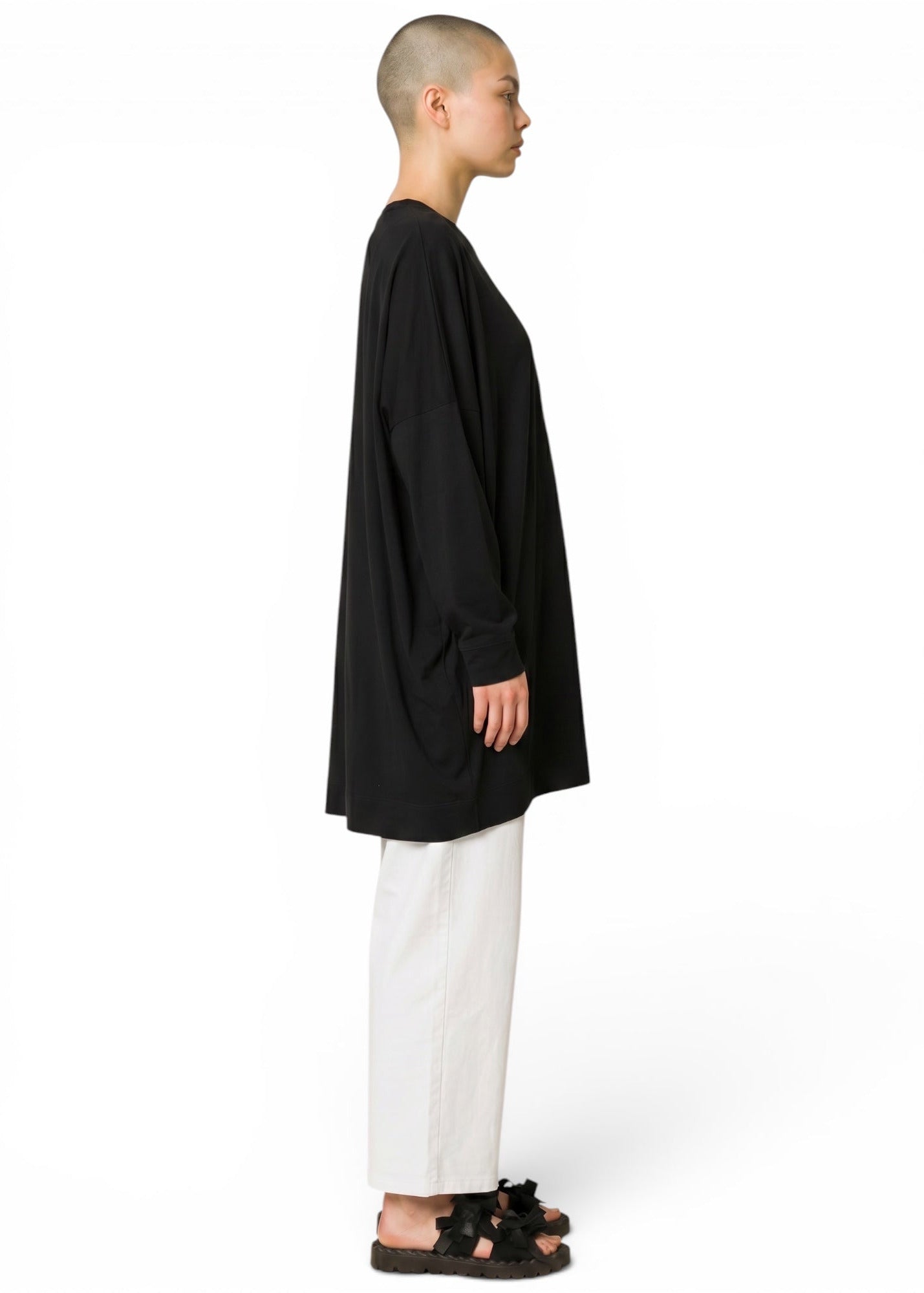 ELLI - One Size Big Shirt Black "White Print"
