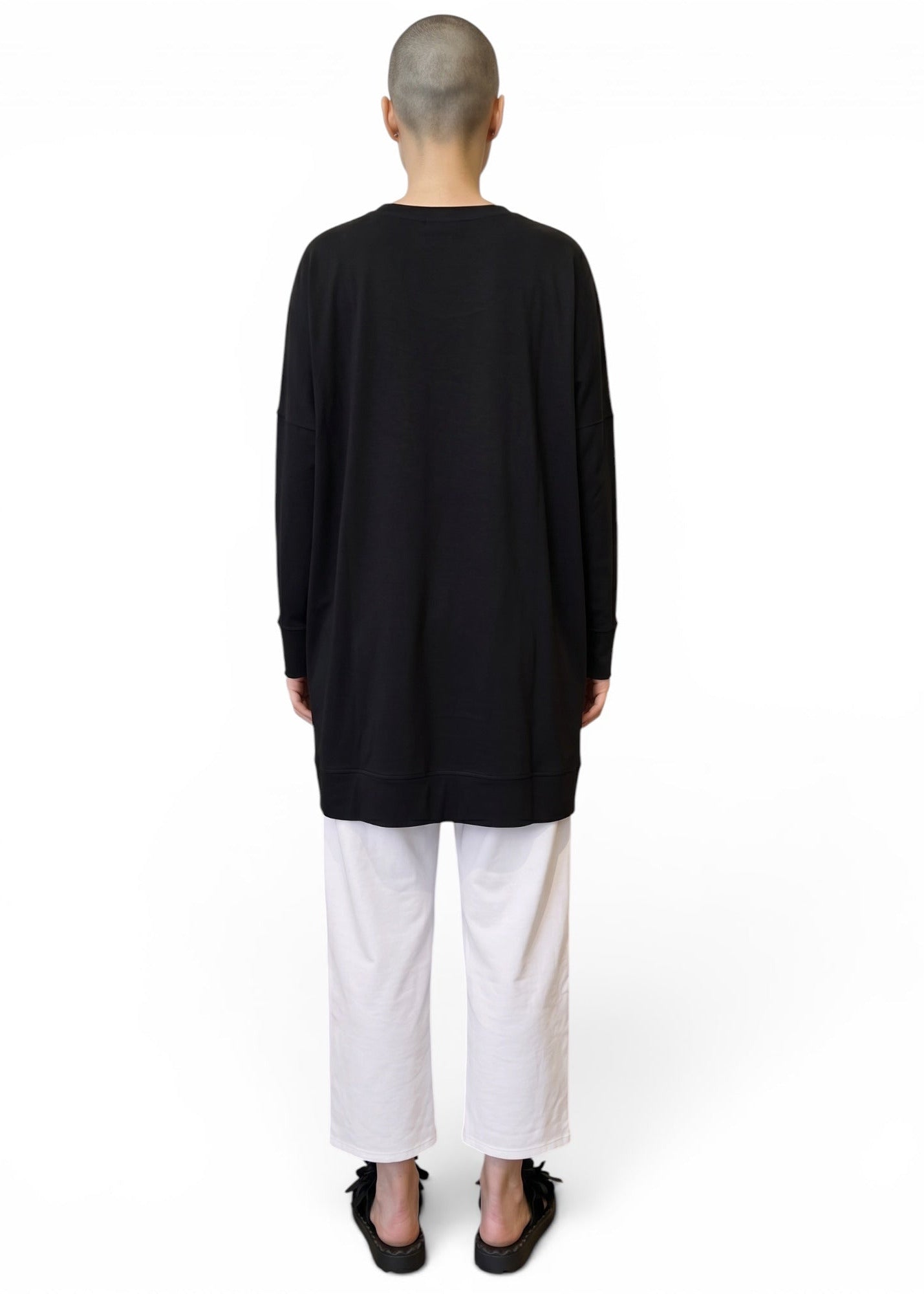 ELLI - One Size Big Shirt Black "White Print"