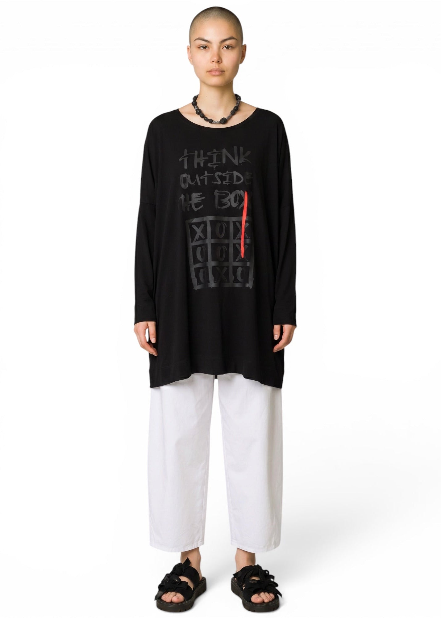 ELLI - One Size Big Shirt Black "Black Print"