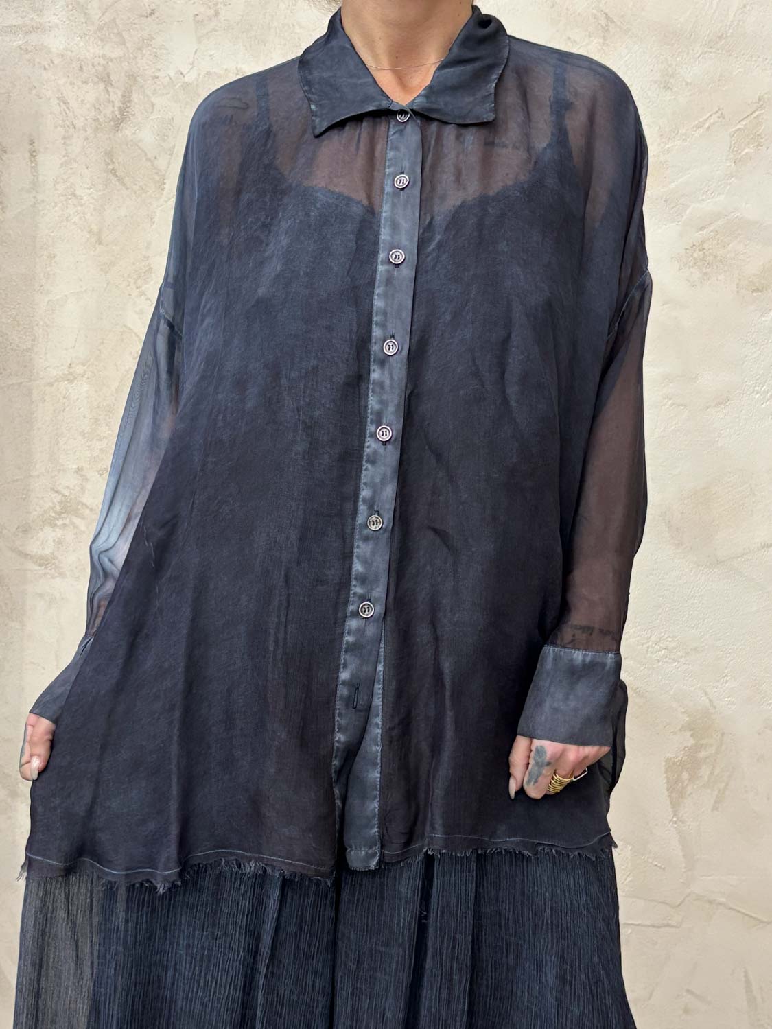 Transparente Bluse "CAMICIA" SanctaMuerte Italy